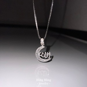 《CZ diamond》Allah Mark TUKI ネックレス／SIL