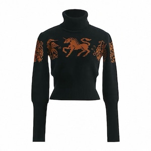 [YOSHUYUKI] Vintage Embroidered Knit Sweater