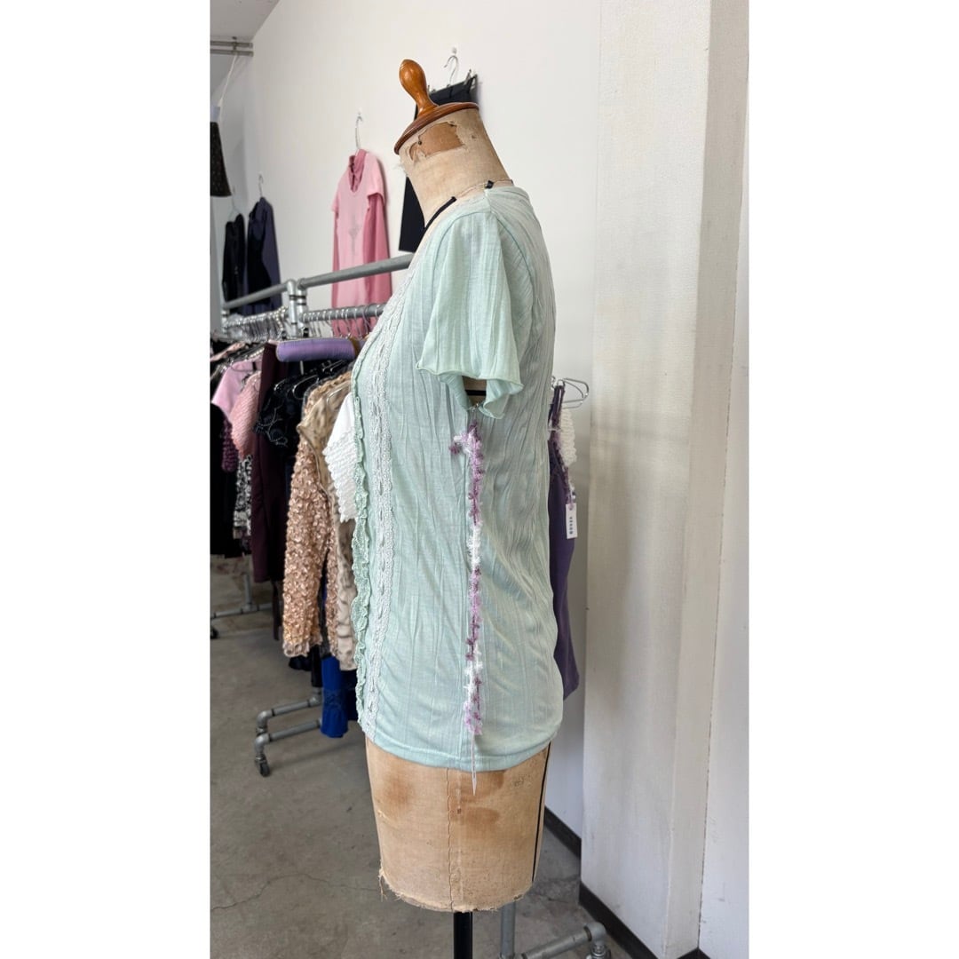 tops / レース 花柄 ミントグリーン トップス #c19 | KAU
