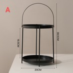 2段 メタル ラック 持ち手付き 収納 スタンド アフタヌーンティー スタイル 円形 トレイ スキンケア 化粧品 整理 おしゃれ モダン インテリア 小物入れ 卓上収納