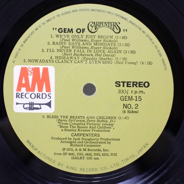 Carpenters / Gem Of Carpenters [GEM 15-16] - 画像5