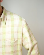 MAYKAM - SHEERCHECK KNIT SHIRT : beige