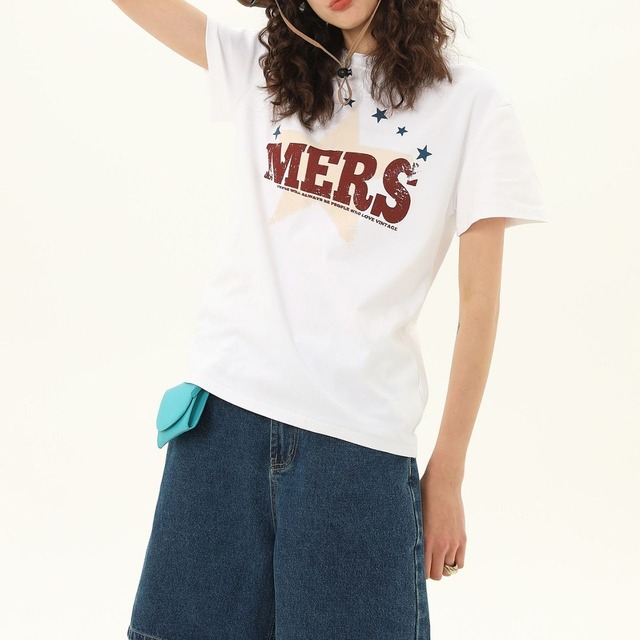 スターロゴグラフィックプリントTシャツ 2col R02223