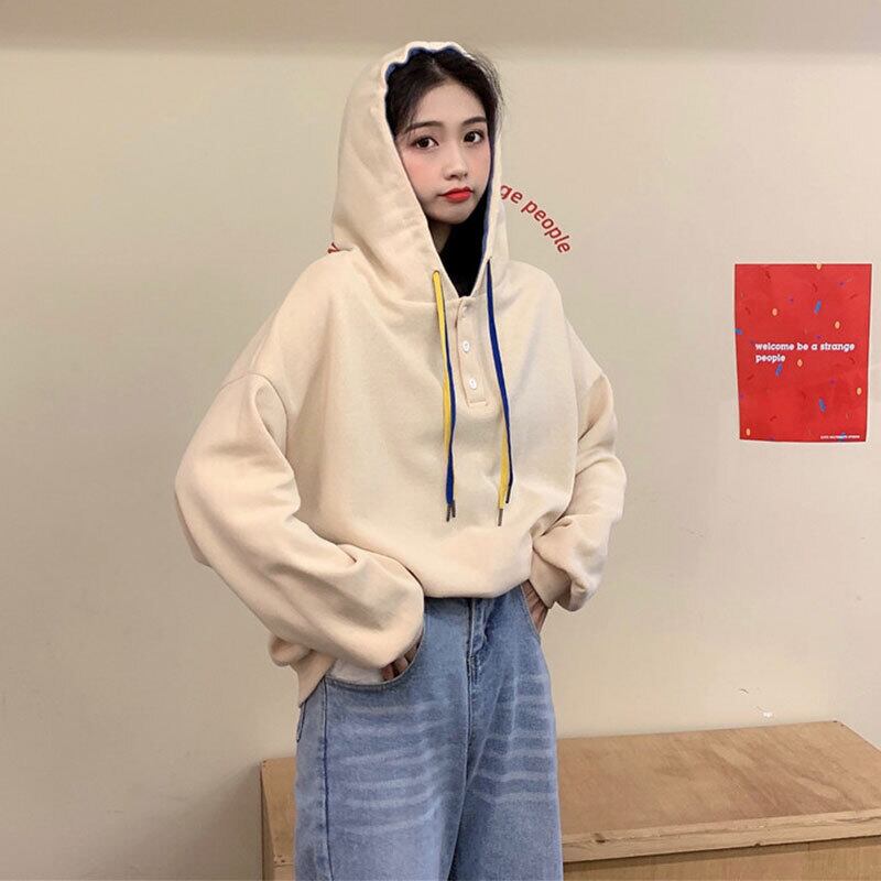 スタイルセーター レディースルーズスプリングカジュアルフードプルオーバー トップス 春物 萌量不足67856020969