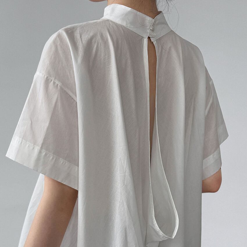 back open draped oversized blouse L0517