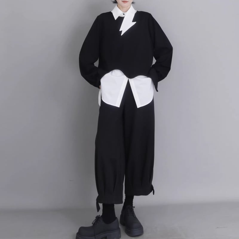 着回し力◎セットアップ】クロップドワイドパンツ・イレギュラー