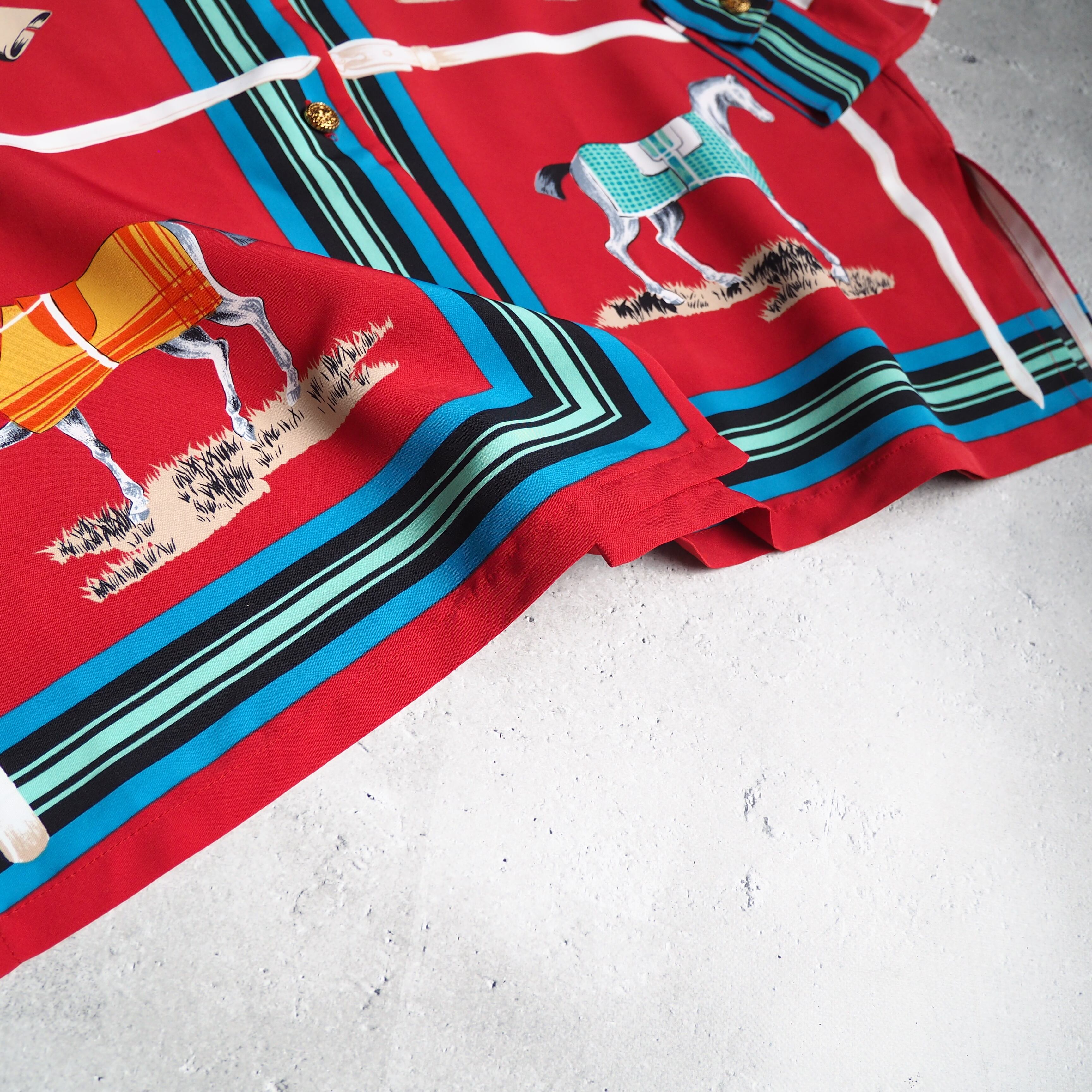 1990s Modern rétro × Luxury art Full pattern Vintage Drape shirt