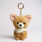 【ぬいぐるみチャーム】チワワ　ベージュ／キーリング 犬 マスコット 動物 お土産 ギフト