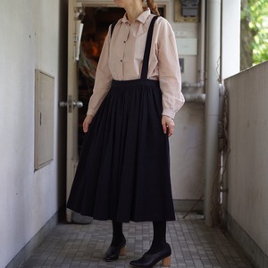 LENO(リノ)GATHER SKIRT NAVY STRIPE