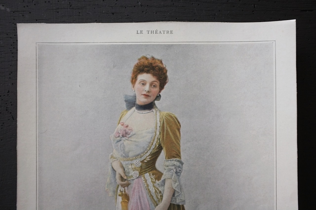 1900s Le Théâtre フランス ベルエポック的女優たちのポートレート Réjane アンティーク