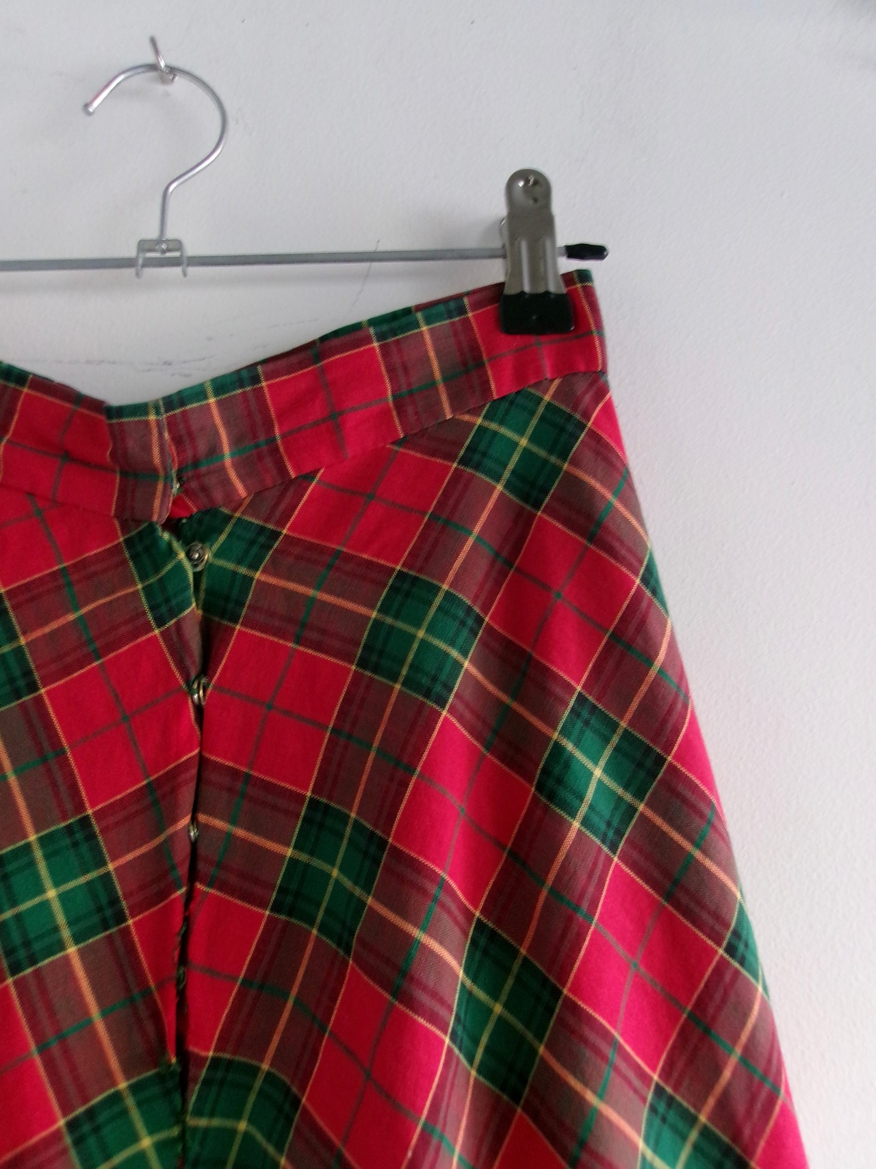 Hand made checked pattern skirt