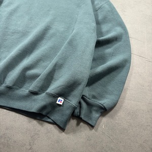 90s Russell Athletic sweatshirt solid blue green XL 古着