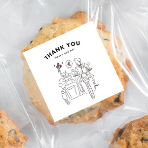 THANK YOUシール　／　bikeイラスト【 5cm・80枚】