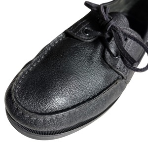 PARABOOT black leather deck shoes “BARTH”