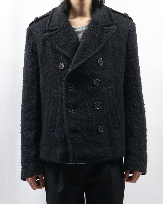 【NEIL BARRETT】Shaggy epaulette detail peacoat