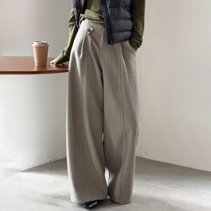 waist tab tuck wide pants 14892