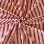 ブロックプリント生地【50cm単位】インド綿 ストライプ柄 生成り×赤 #50410-RD1