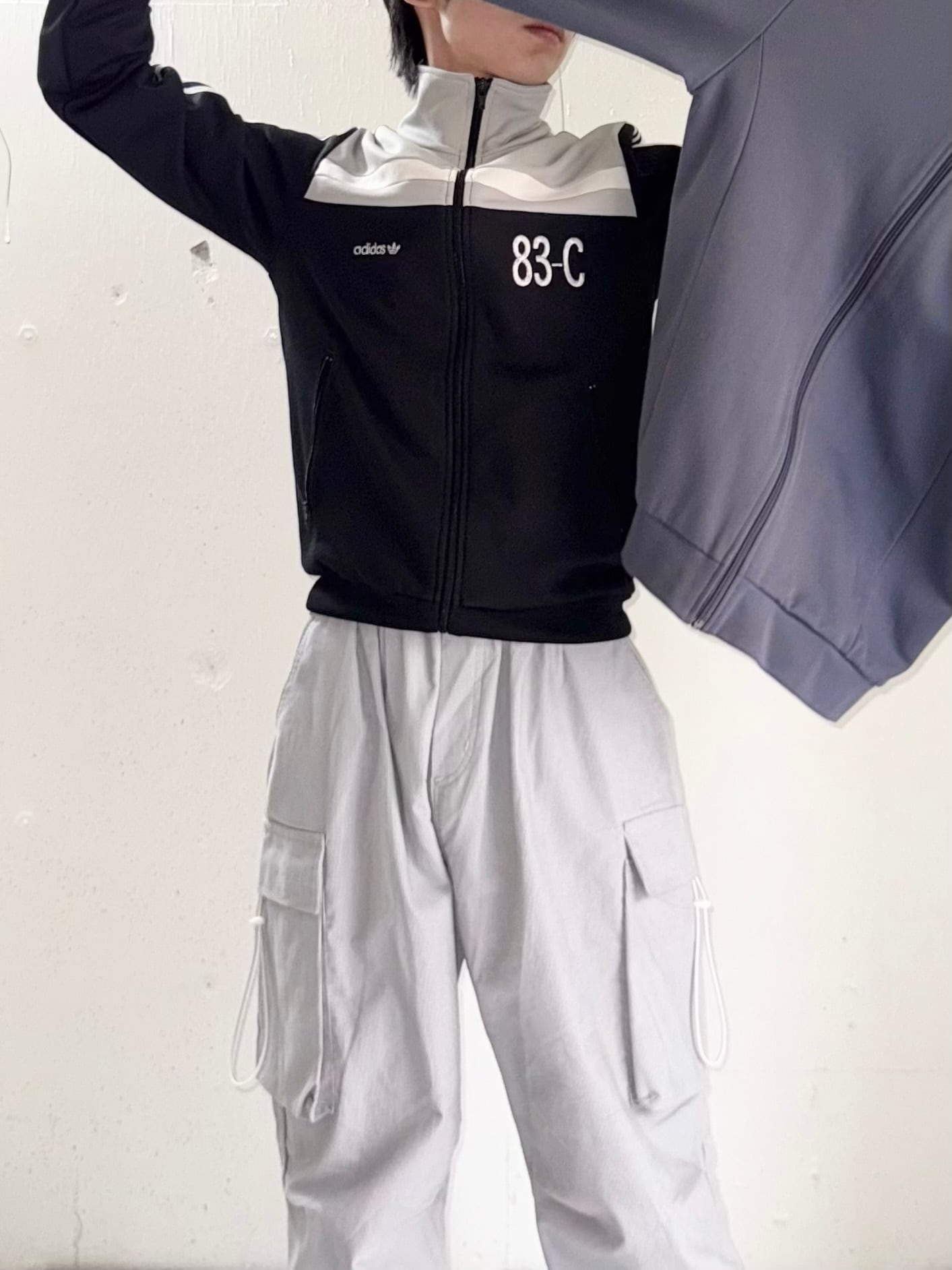 00s Deadstock adidas Track Jacket 83-C Black × Grey | 高円寺 古着