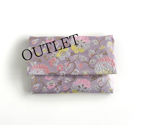 ✴︎✴︎アウトレット✴︎✴︎  お念珠入れ　ポケット付き　高級金襴…薄紫の華《送料無料》