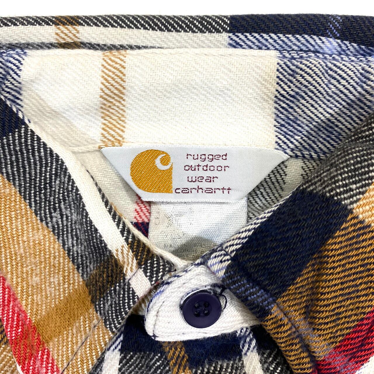 USA製 90年代 90s Carhartt カーハート 長袖 チェックシャツ ヘビー