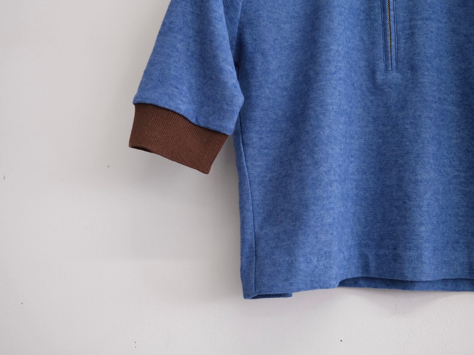 トップス pelleq organic cotton mini pile polo T pelleq organic cotton mini pile polo T sax | Lapel online store