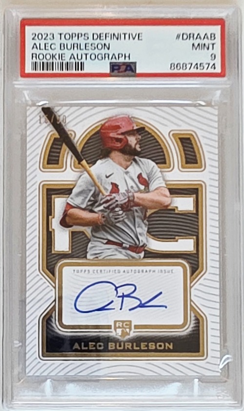 Alec Burleson | 2023 Topps Definitive #DRAAB | St. Louis Cardinals | Rookie Signed | PSA 9