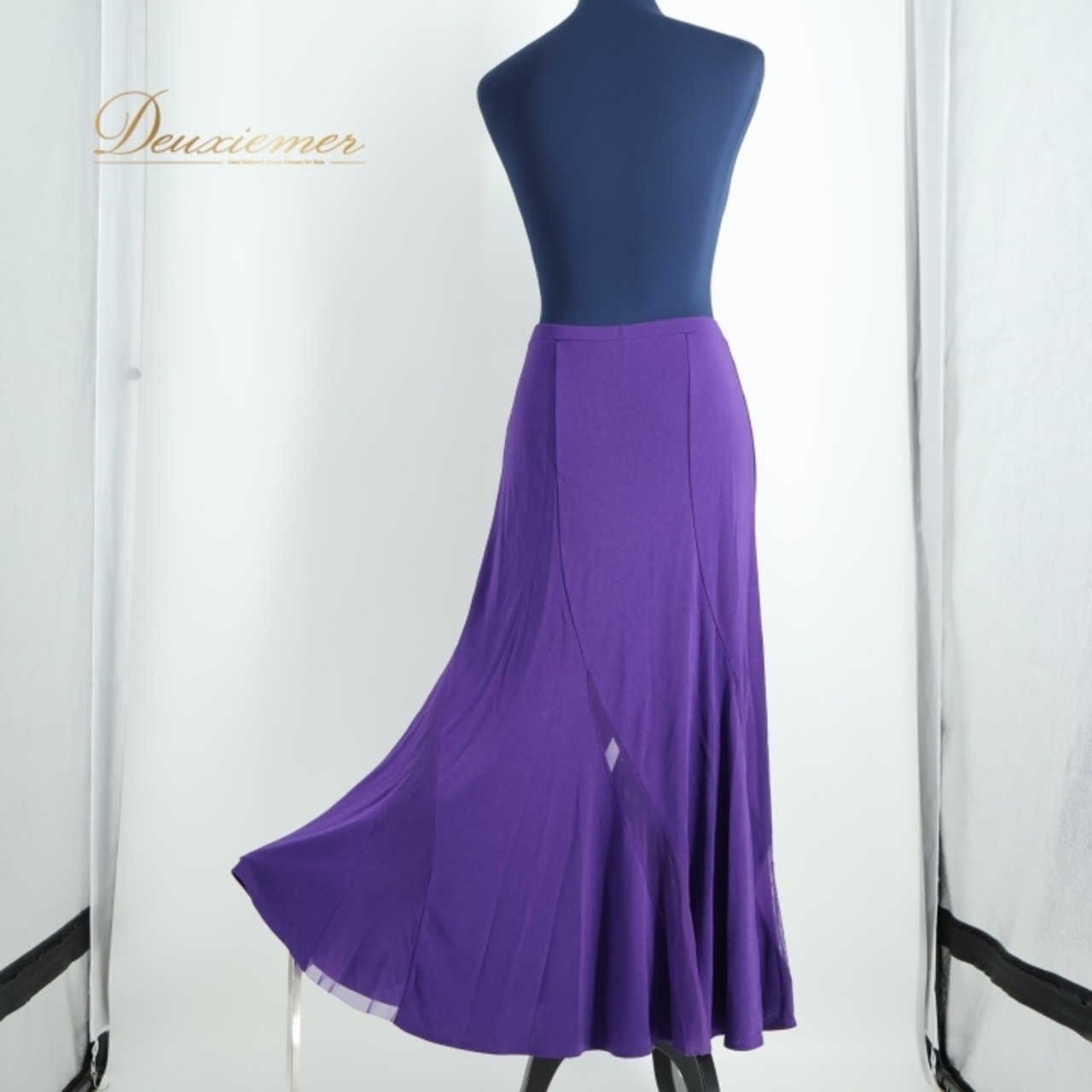 社交ダンス 衣装 スカート Chacott チャコット パープル系 無地 シンプル レッスン 練習 紫 日本製 鮮やか 華やか ストレッチ 伸縮 上品