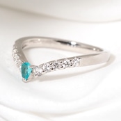 パライバトルマリン リング 0.086ct D0.27ct pt900