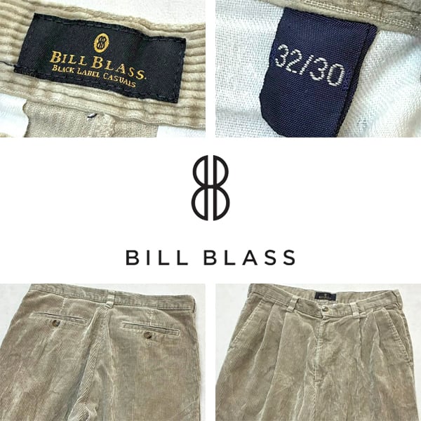 1点物◇Bill Blassビルブラス2タック太畝コーデュロイパンツ古着メンズ