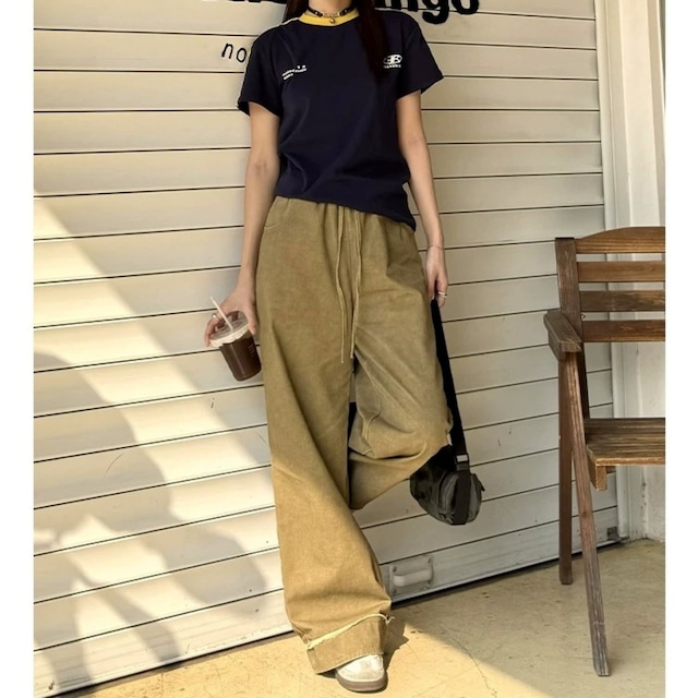 サイドラインナンバリングプリントTシャツ 2col R02295