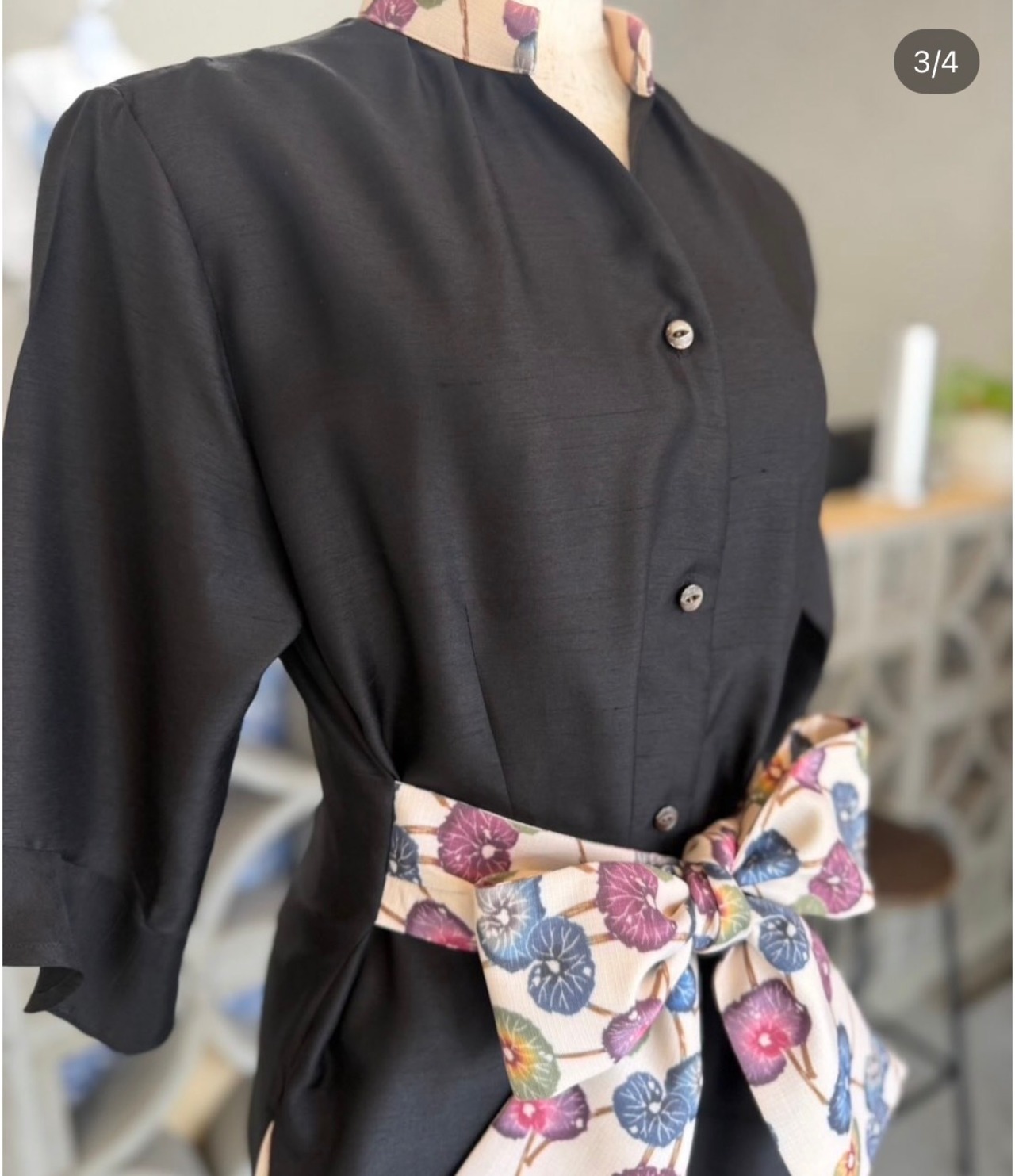 ワイドリボンkariyushiワンピース black