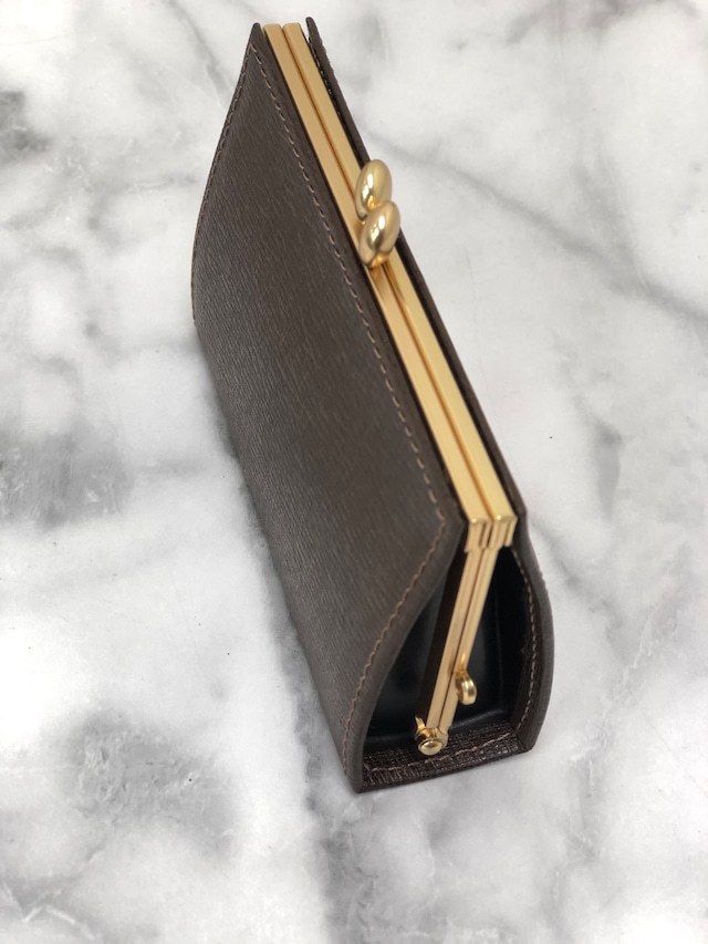 Burberry バーバリー ブランドロゴ レザー がま口 財布 ブラウン vintage ヴィンテージ オールド eim73c