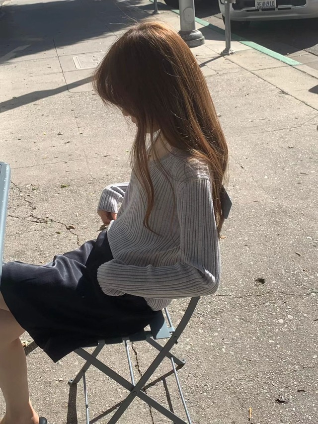 (OUNCE) v  neck rib  knit / 3color