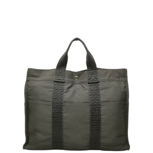 エルメス エールラインMM トートバッグ ハンドバッグ 100951M グレー ナイロン ポリエステル メンズ HERMES 中古