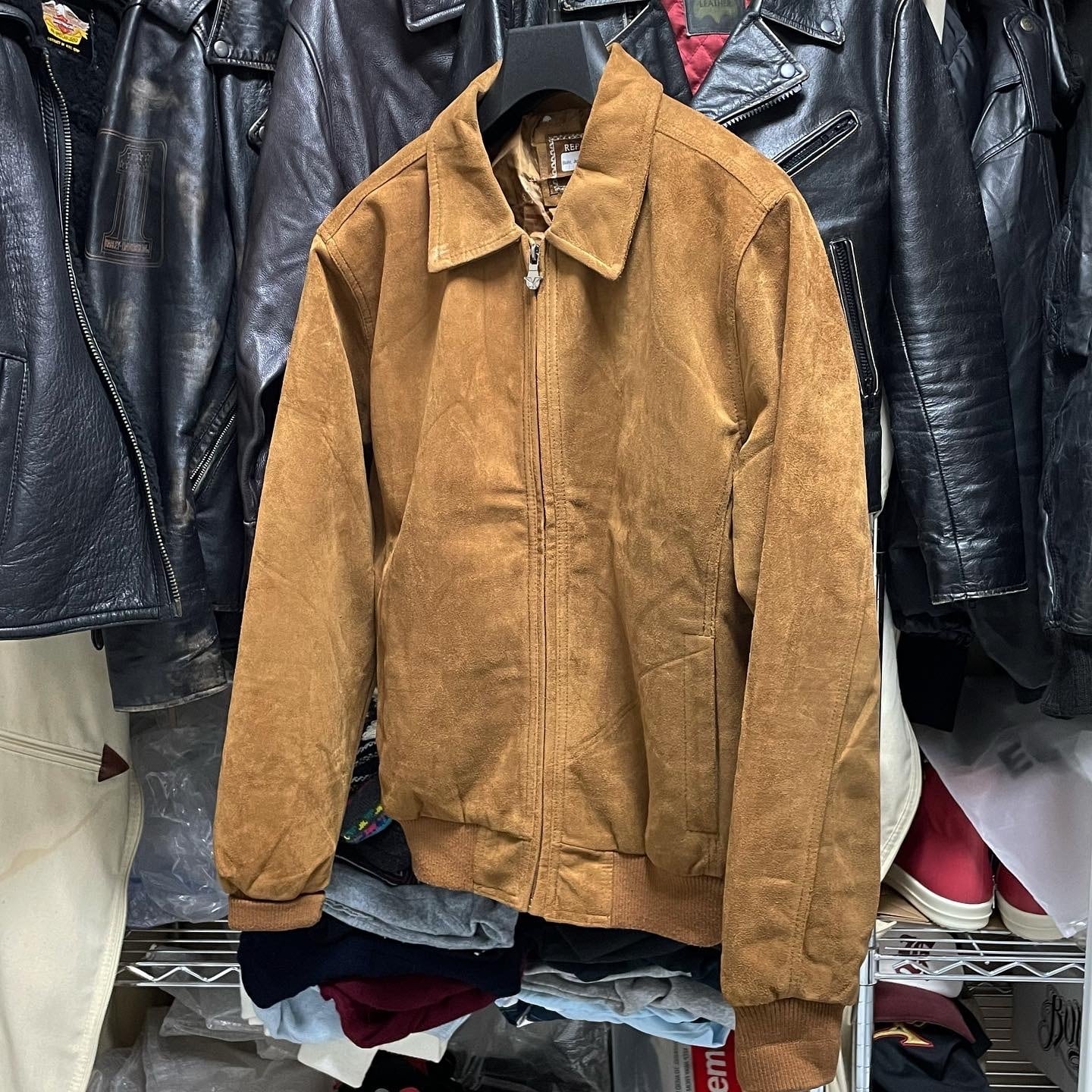 イタリア製 REPORTAGE REA スエードジャケット ブラウン Mサイズ SUEDE JACKET 古着 VINTAGE