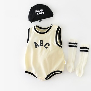 【BABY】ABCノースリーブロンパース