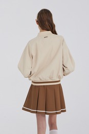 GOXO ゴーエックスオー メタルロゴライン プリーツスカート ブラウン