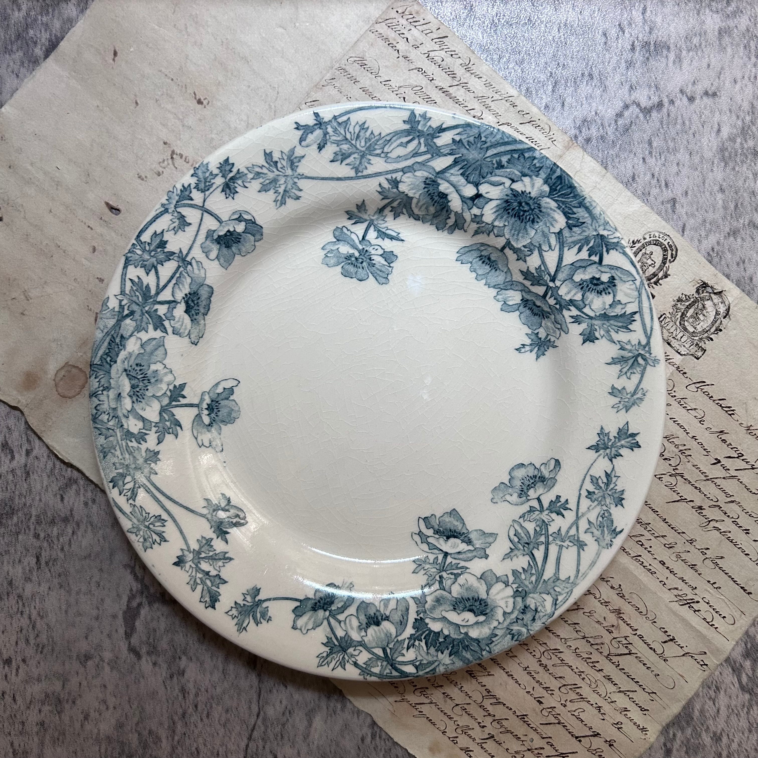 Gien】ジアンフランスアネモネ大皿プレート