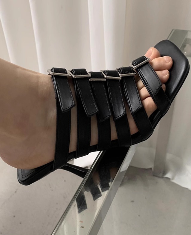 belt buckle stiletto heel sandals 3colors【2024042602】