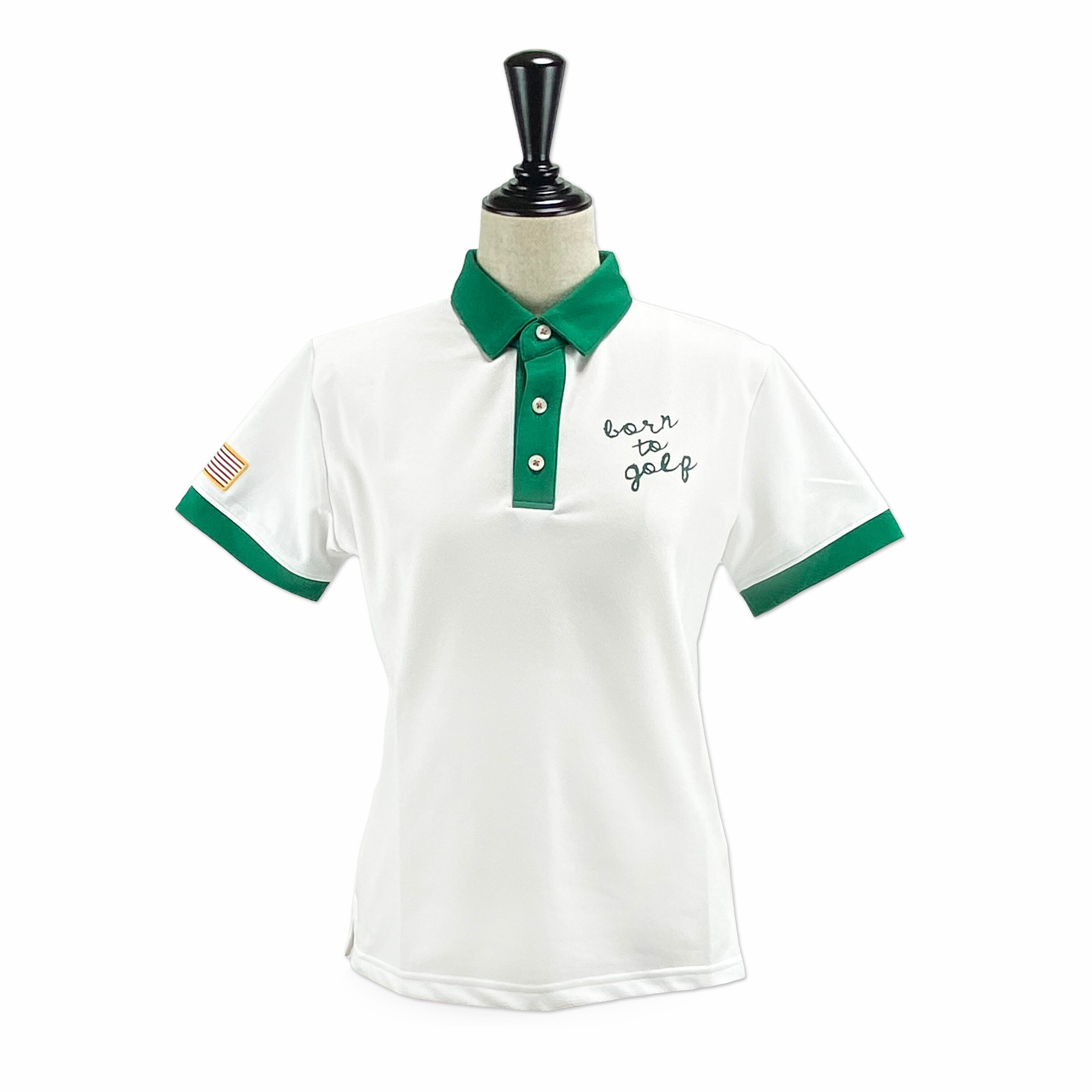 DEVEREUX GOLF】《WOMEN'S》WOMEN PF Born to Golfポロ (WHITE x GREEN