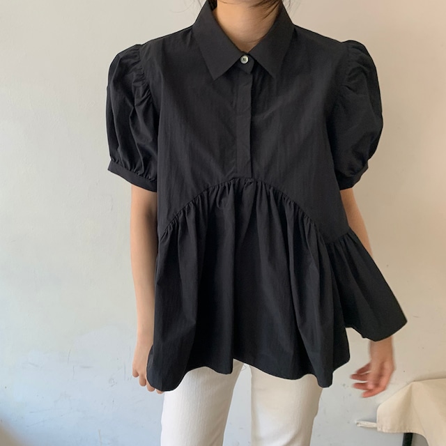 ミニマムスリーブギャザーフレアシャツ SU664