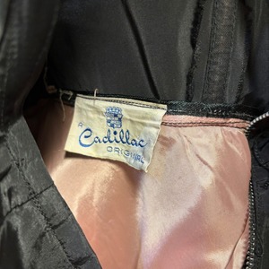 50's black × pink dot dress with belt