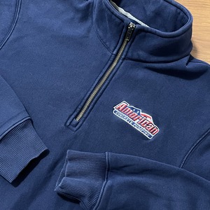 【SPORTTEK】ハーフジップ スウェット ワンポイントロゴ 刺繍ロゴ M 企業 組織 american concrete pumping  US古着