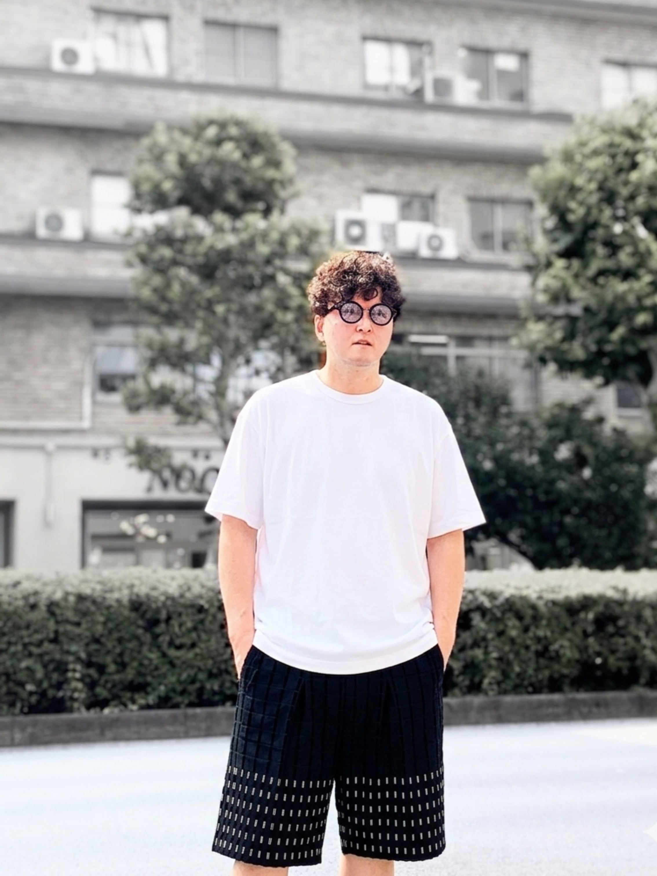 ブロックパターン ショートパンツ ブラック