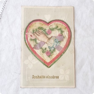 フランスアンティーク ポストカード | ハート型 ラブレター フィルム加工  ベル・エポック期| 1900年代初期