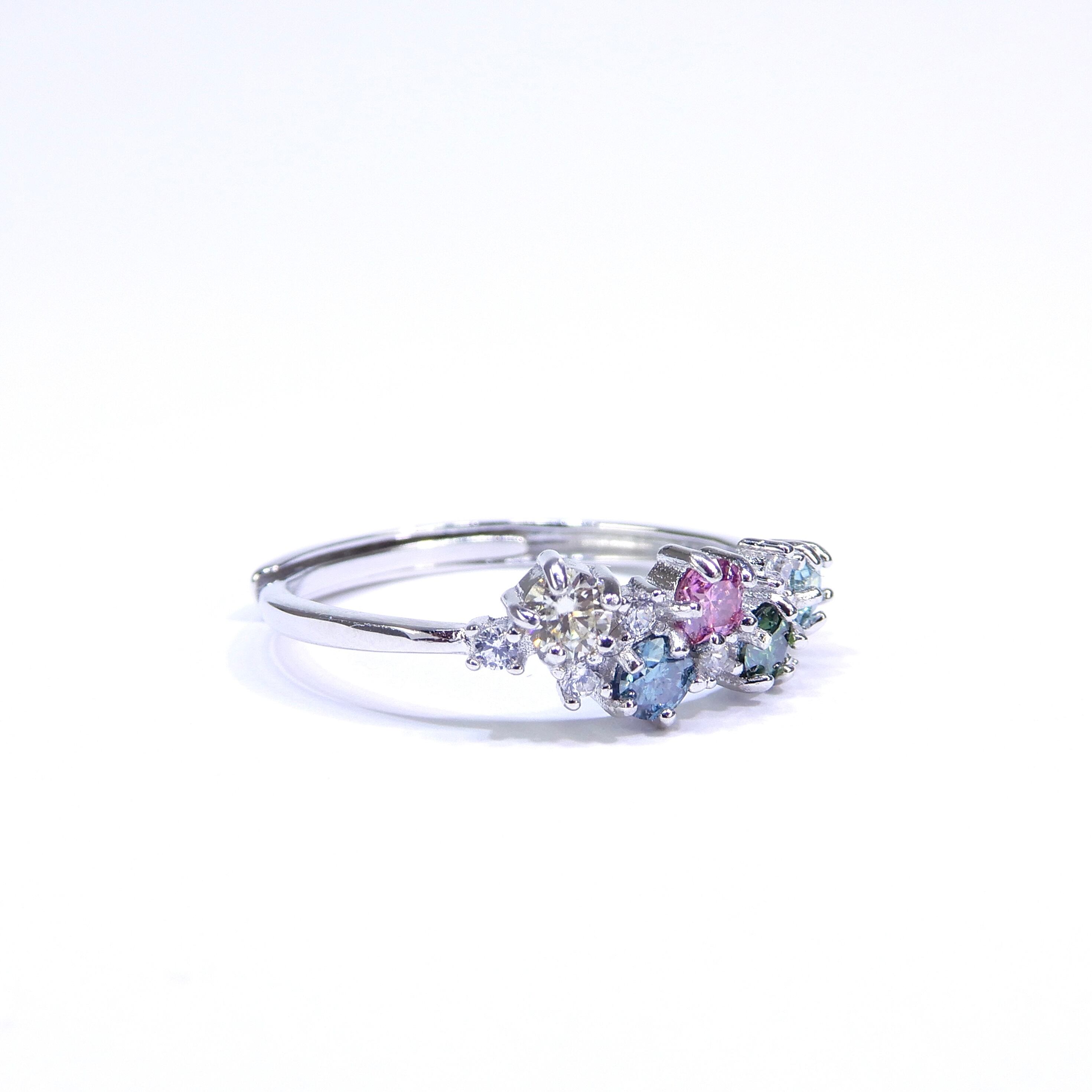 リースRing♦︎ファンシーモアサナイト♦︎WGカラー《0132》