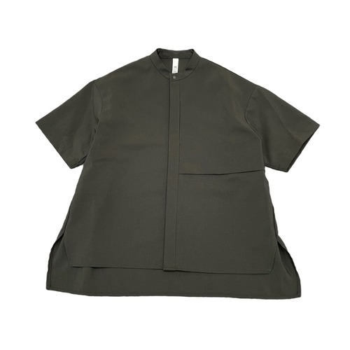 《MOUNTEN. 2024SS》re-polyester toropical SS shirt / charcoal / size1(155-165cm程度）