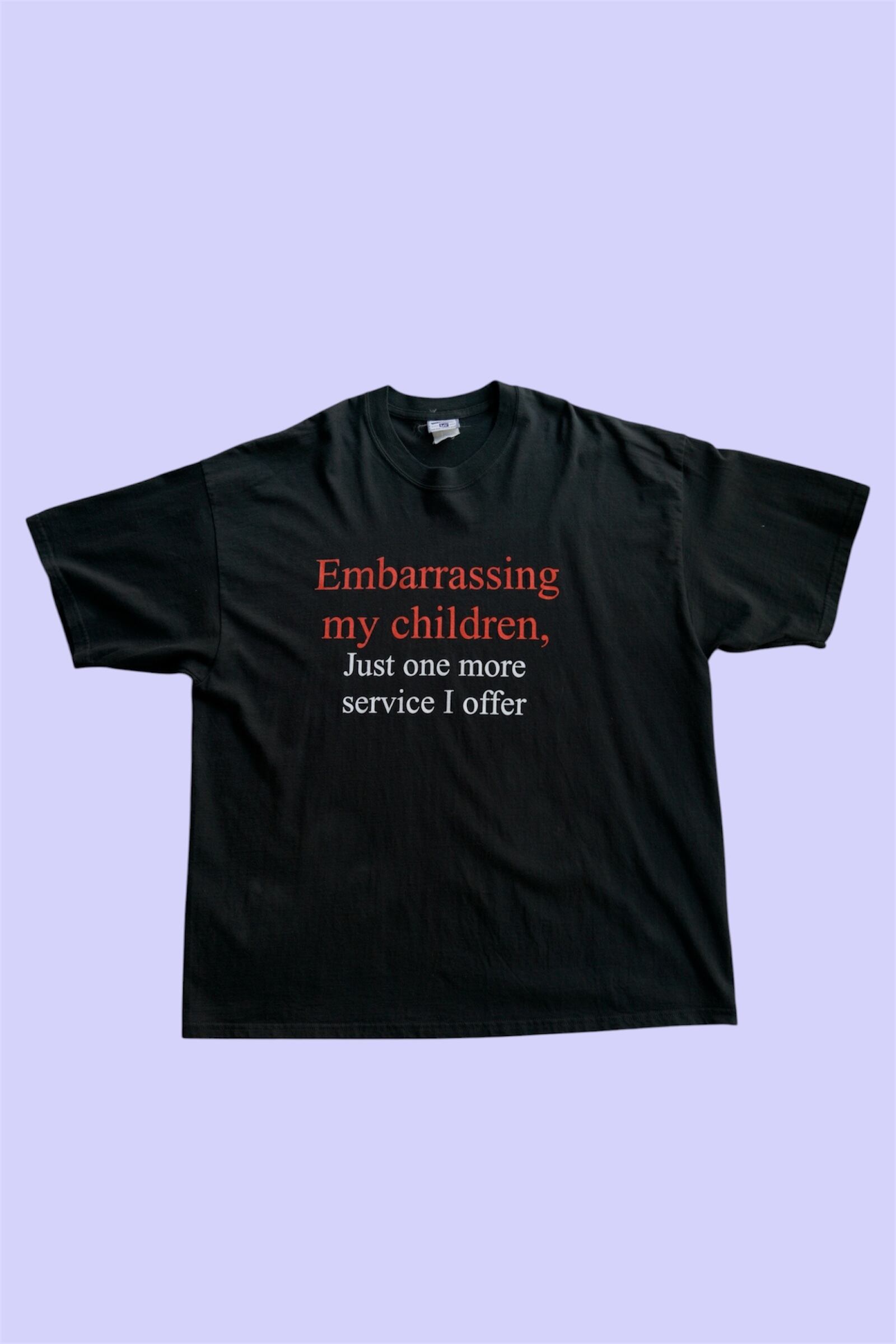 LEE Vintage Message Print T-Shirt “Embarrassing my children”/ Made in Mexico