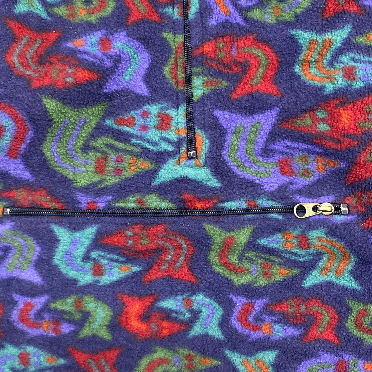 キッズ】90年代 90s Patagonia パタゴニア 総柄 魚柄 フリース