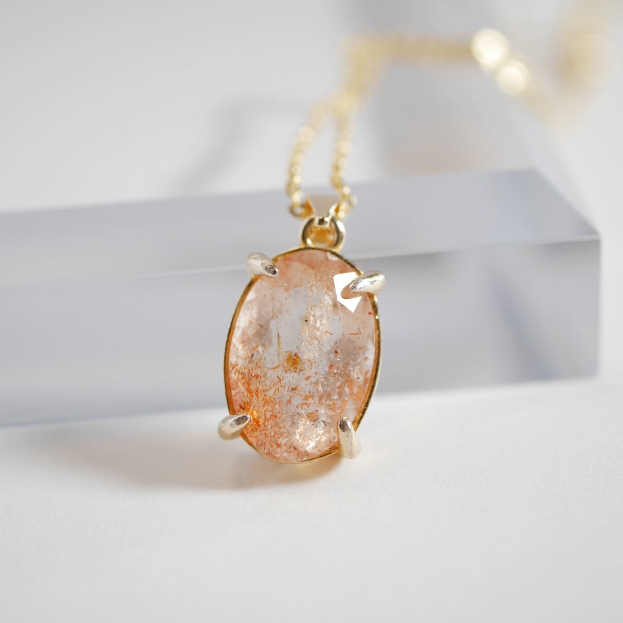 サンストーン オーバル ネックレス No.3